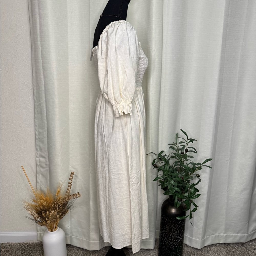 GAP Cream Short Puff Sleeve Dress - Picture 8 of 14